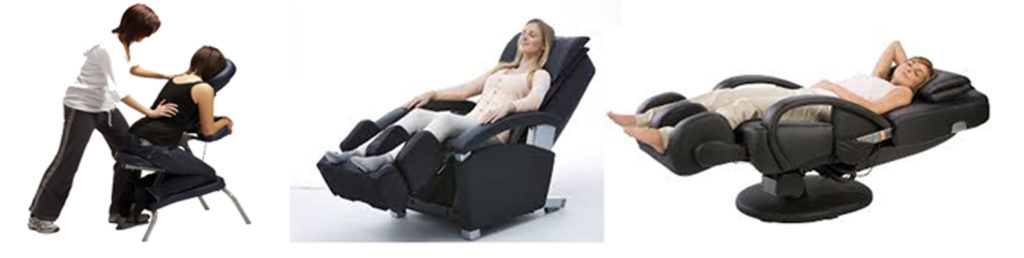 Today's chair massage is using massage chair!